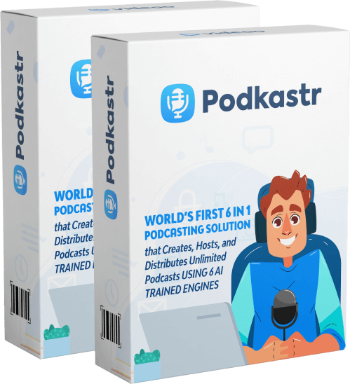 PodKastr CommercialCreate POWERFUL PODCASTS In 5 MIN using AIPowered 6 in 1 Engine